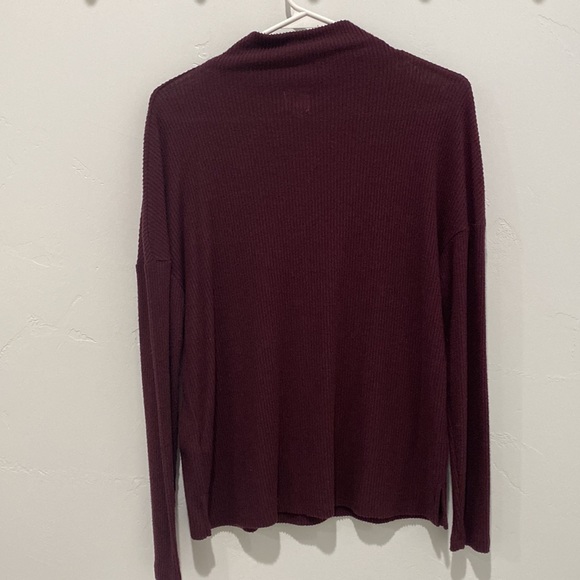 A New Day Maroon Ribbed Turtle Neck Sweater - Picture 5 of 6